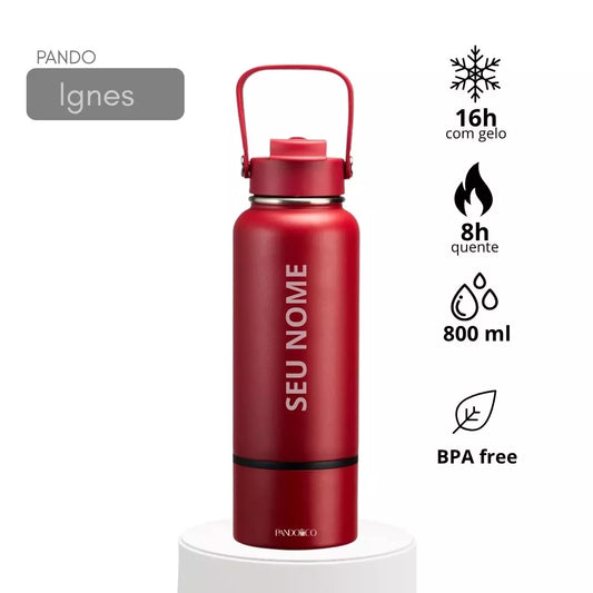 Garrafa Térmica Pando Ignes 800 ml + Ecobag Exclusiva