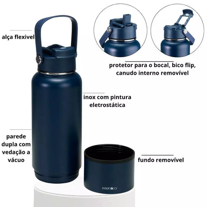 Garrafa Térmica Pando Ignes 800 ml + Ecobag Exclusiva