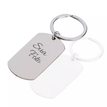 Chaveiro Personalizado com Foto - Aço Inoxidável