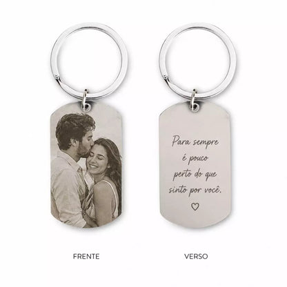 Chaveiro Personalizado com Foto - Aço Inoxidável