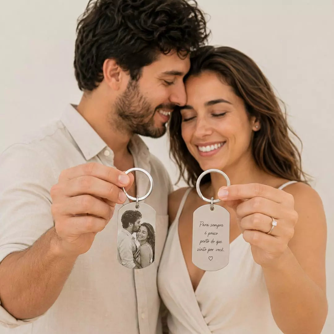 Chaveiro Personalizado com Foto - Aço Inoxidável