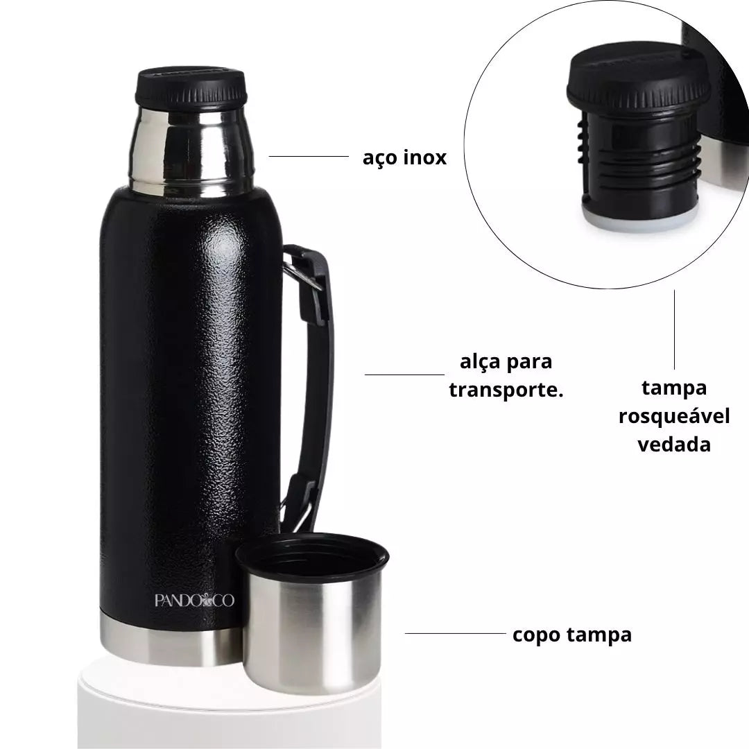 Garrafa Térmica Pando Fuel 1 litro + Ecobag Exclusiva