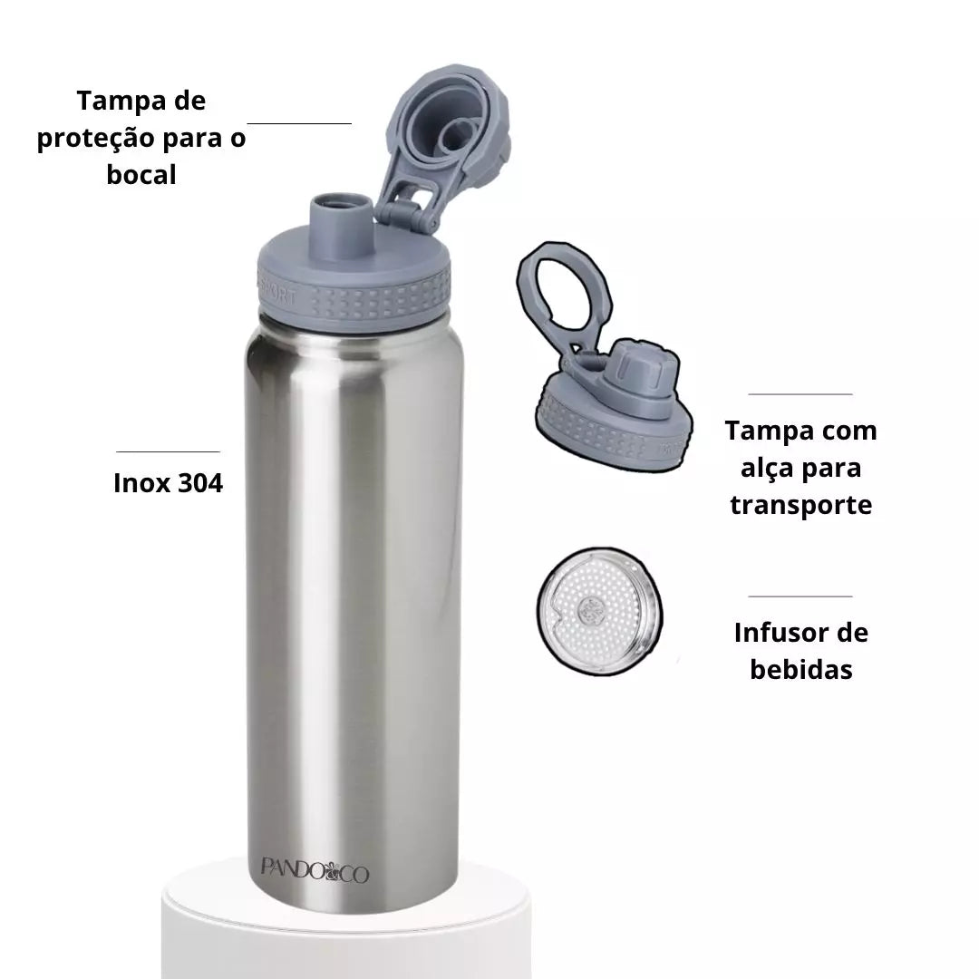 Garrafa Térmica Pando Zion 850 ml + Ecobag Exclusiva