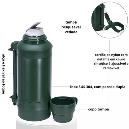 Garrafa Térmica Pando Sage 1,25 litros + Ecobag Exclusiva