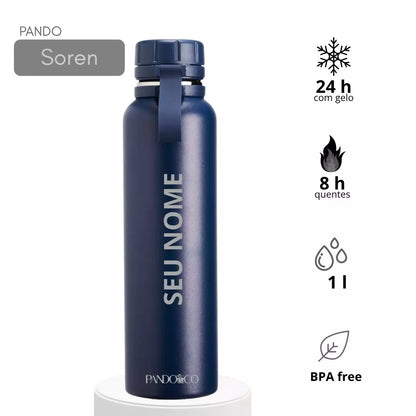 Garrafa Térmica Pando Soren 1 litro + Ecobag Exclusiva