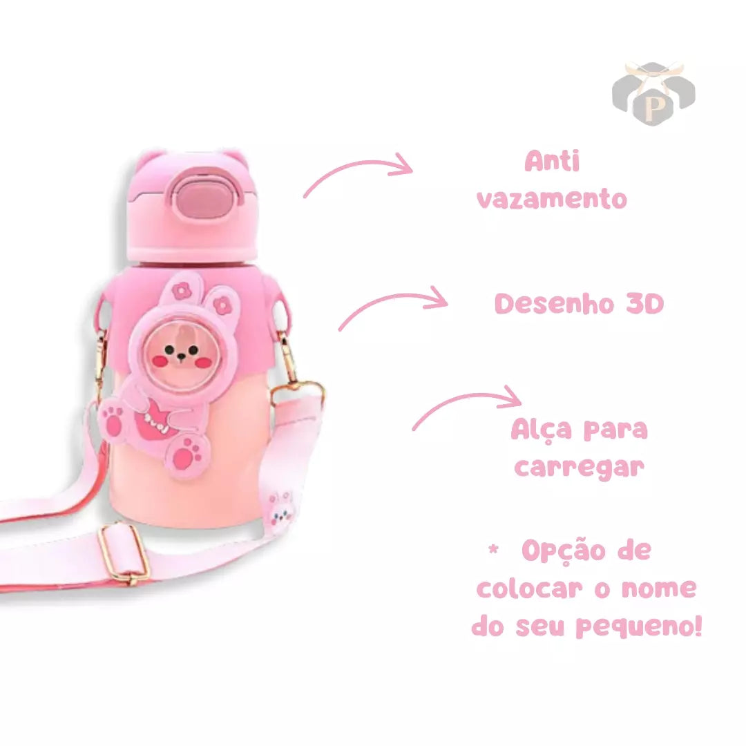 Garrafa Térmica Portátil de Bichinhos - Personalizado